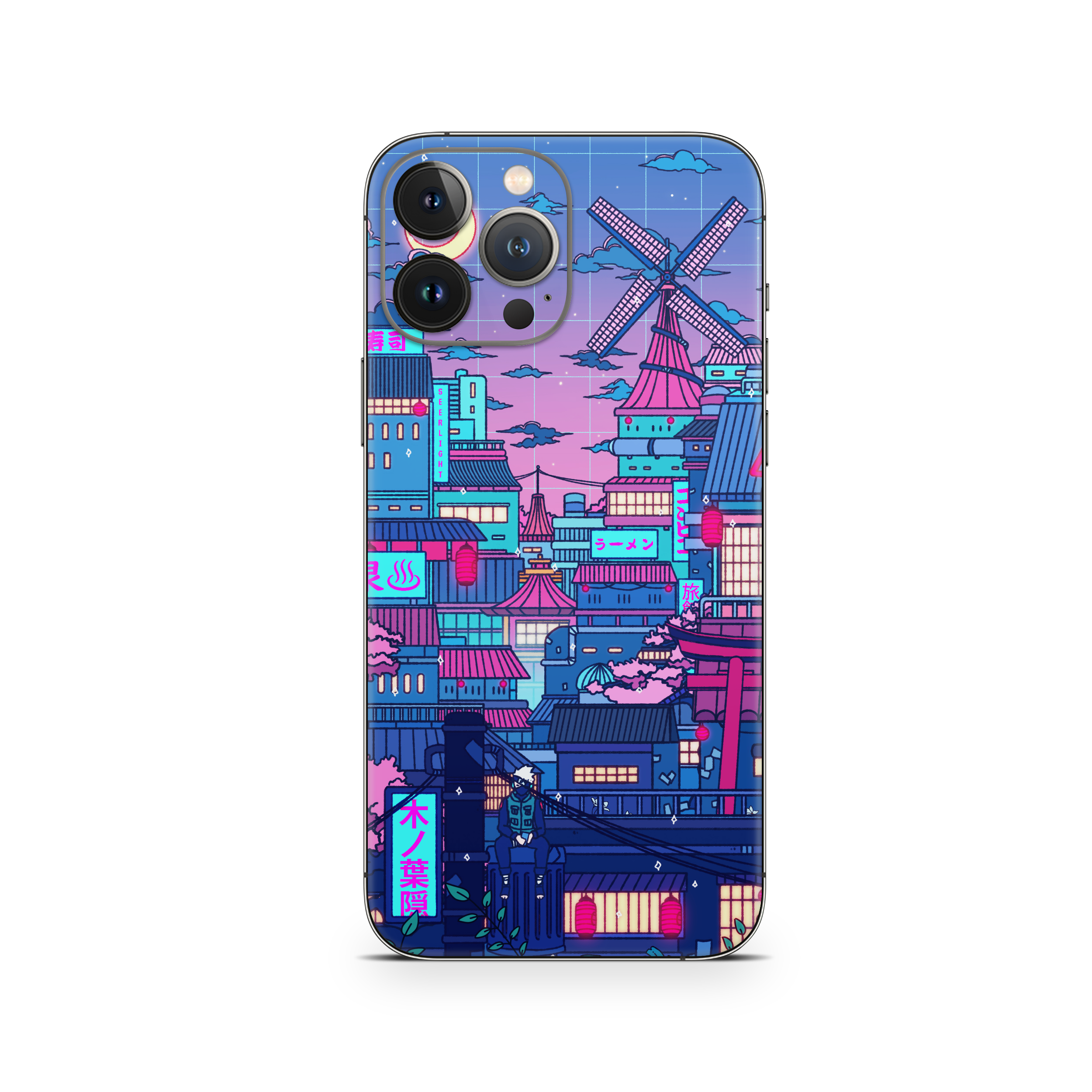 Apple iPhone Cyberpunk Village Skin
