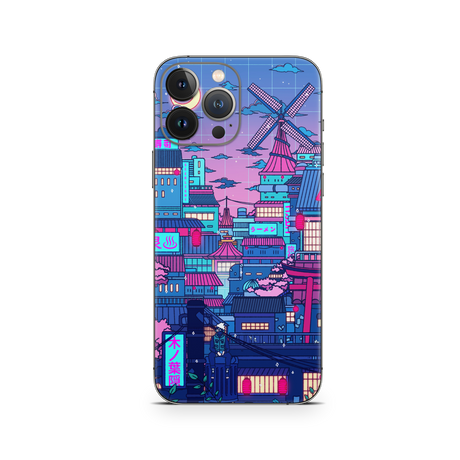 Apple iPhone Cyberpunk Village Skin