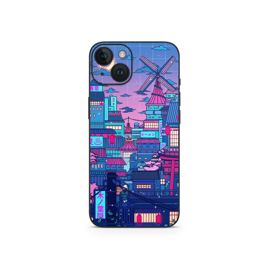 Apple iPhone Cyberpunk Village Skin