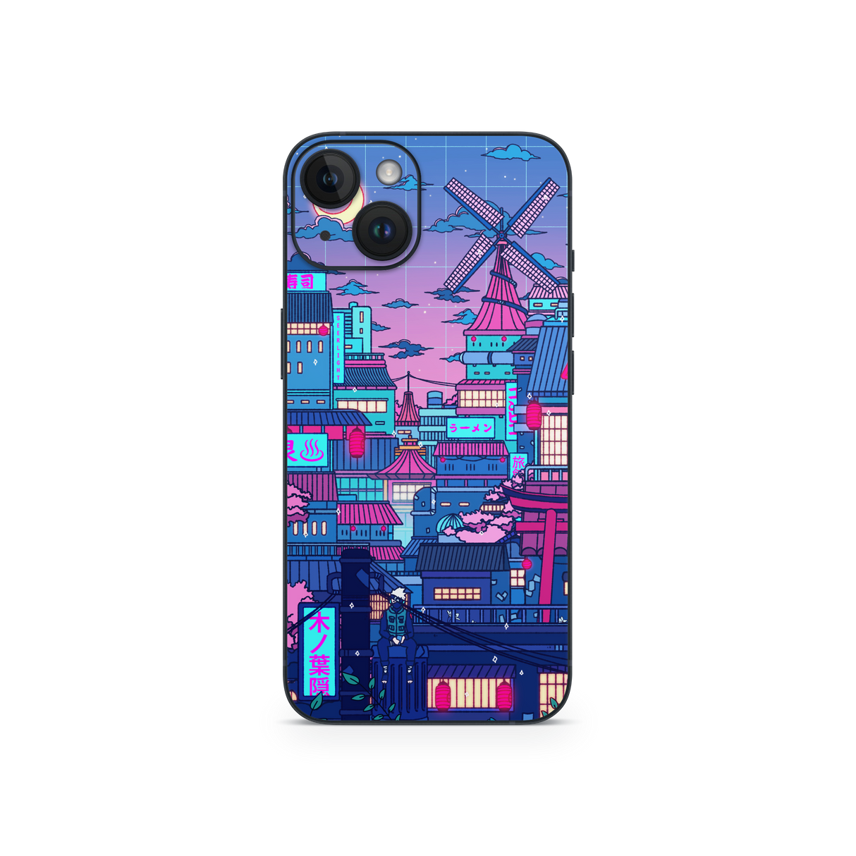 Apple iPhone Cyberpunk Village Skin