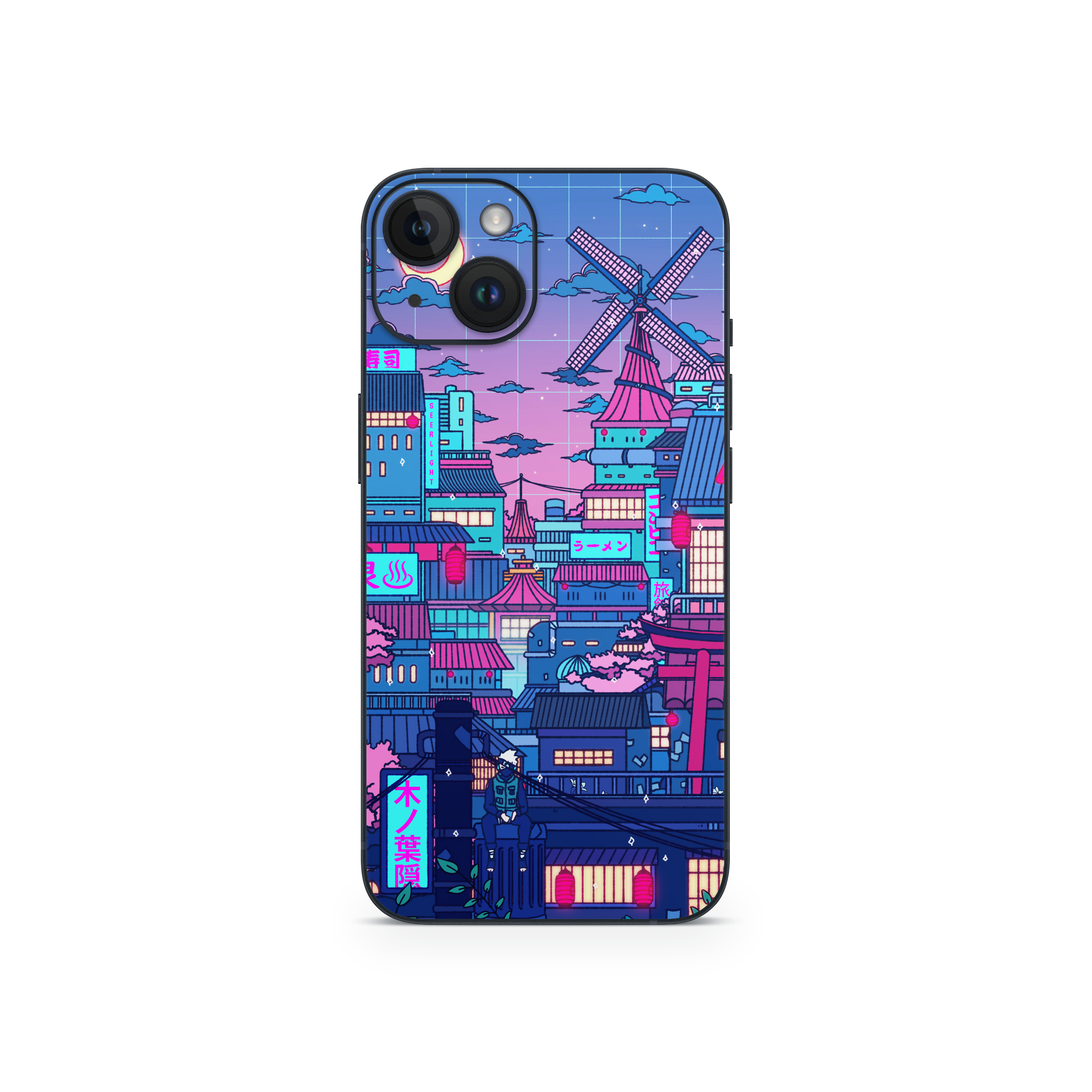 Apple iPhone Cyberpunk Village Skin