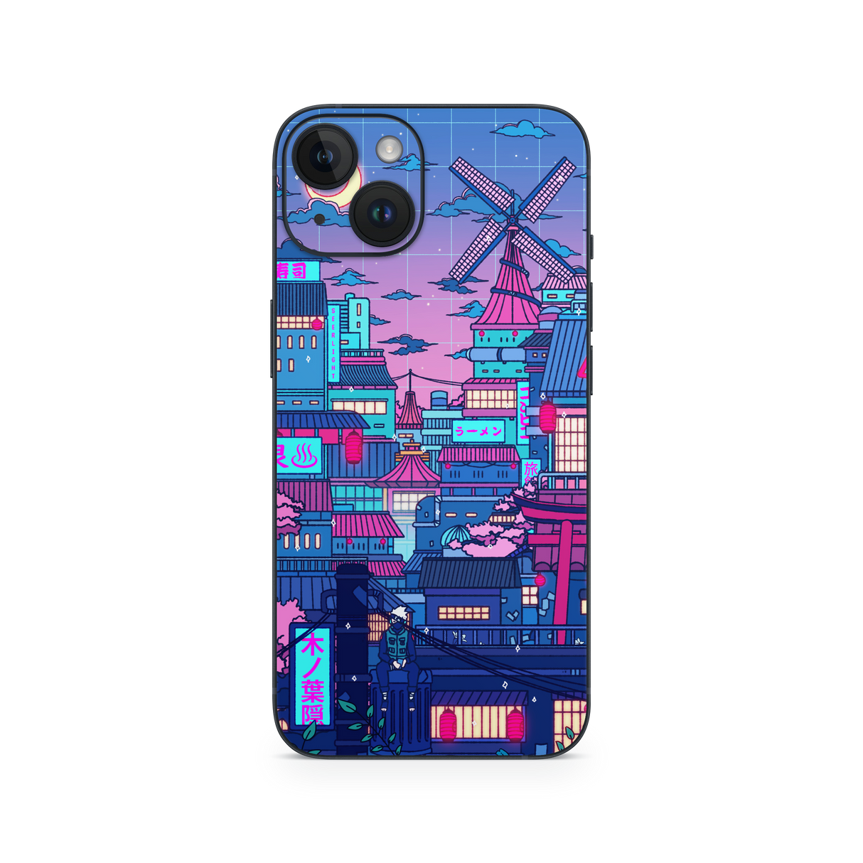 Apple iPhone Cyberpunk Village Skin