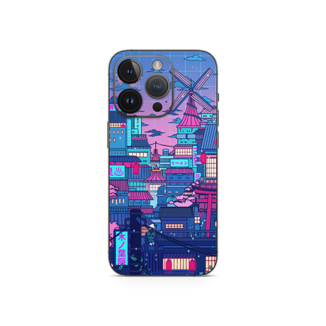 Apple iPhone Cyberpunk Village Skin