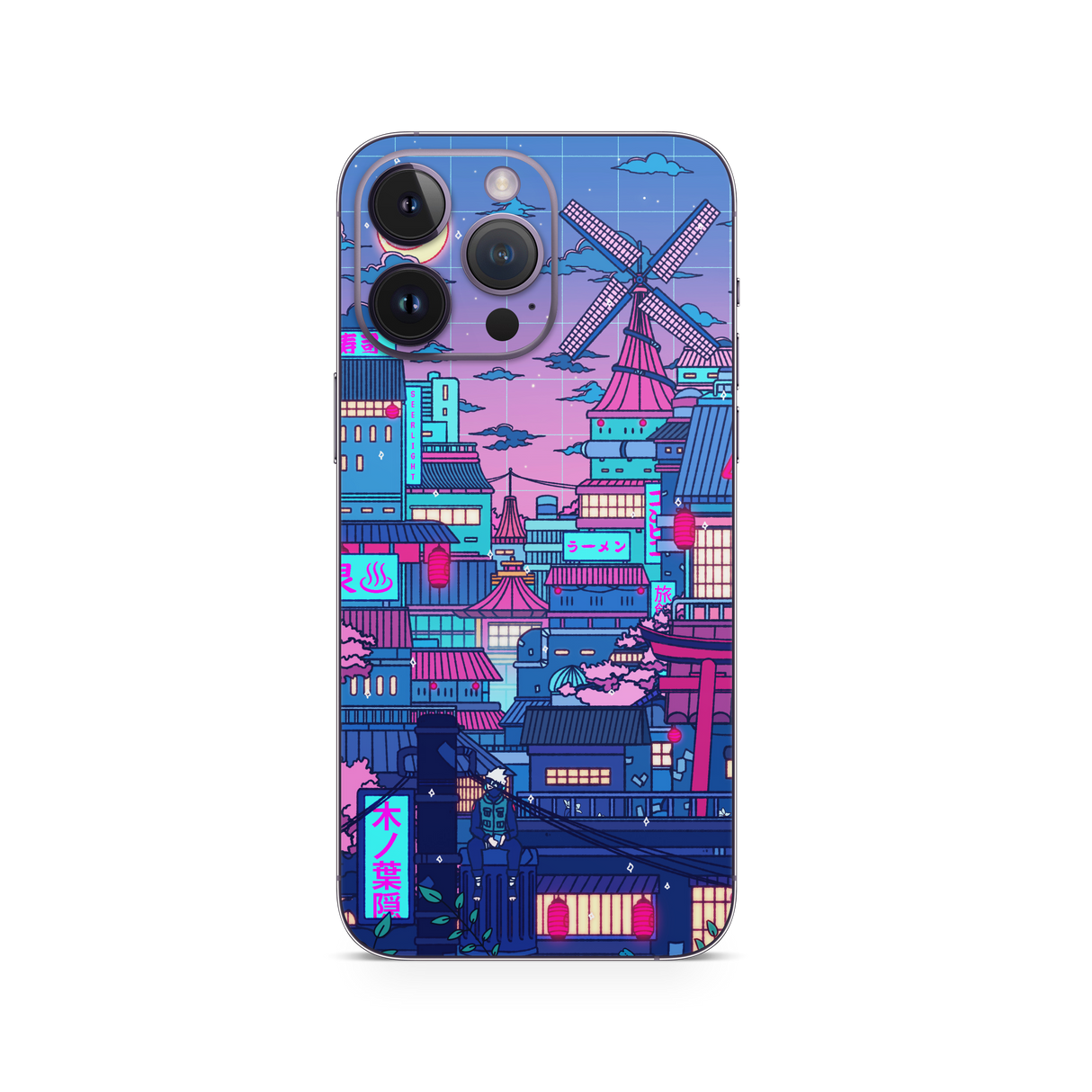 Apple iPhone Cyberpunk Village Skin