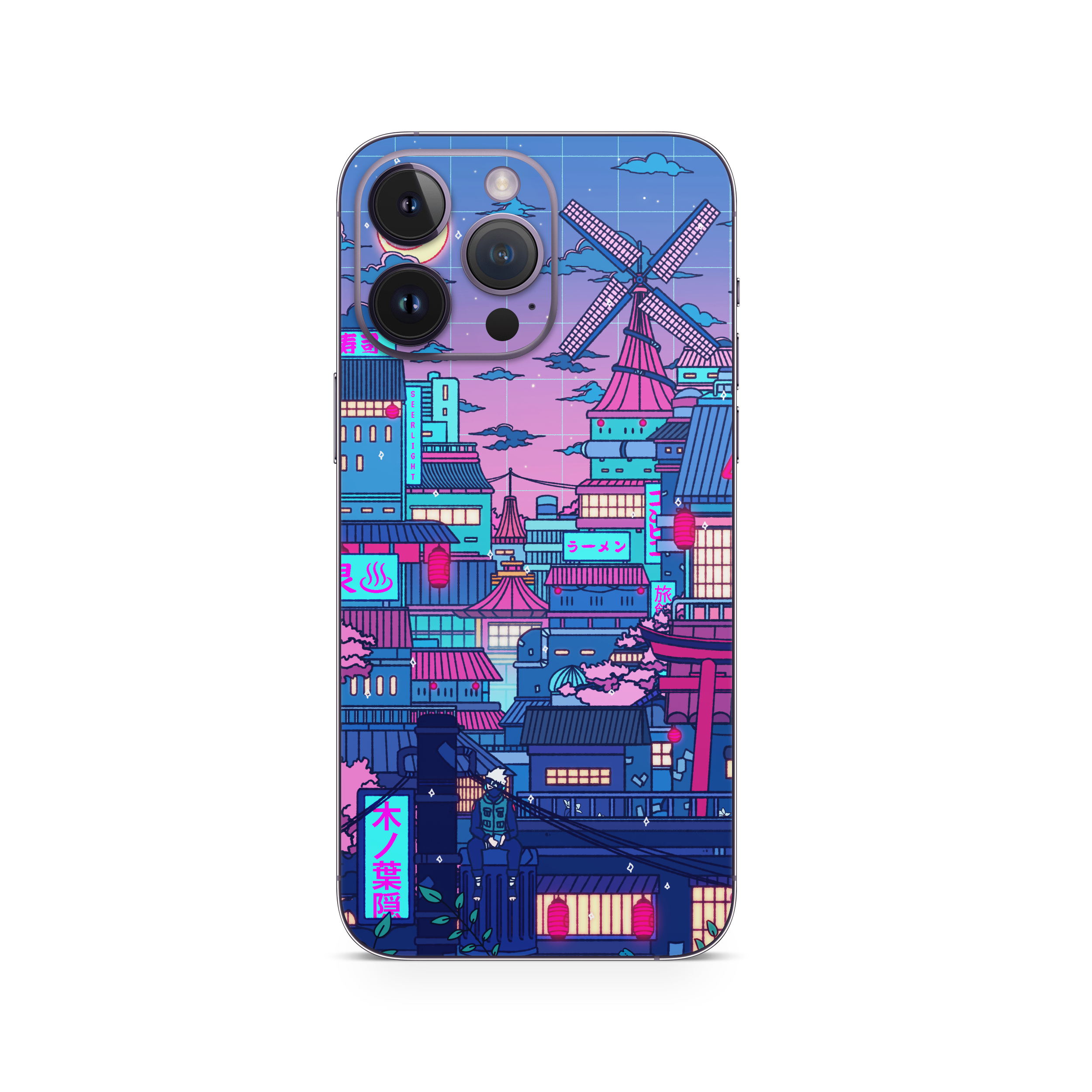 Apple iPhone Cyberpunk Village Skin