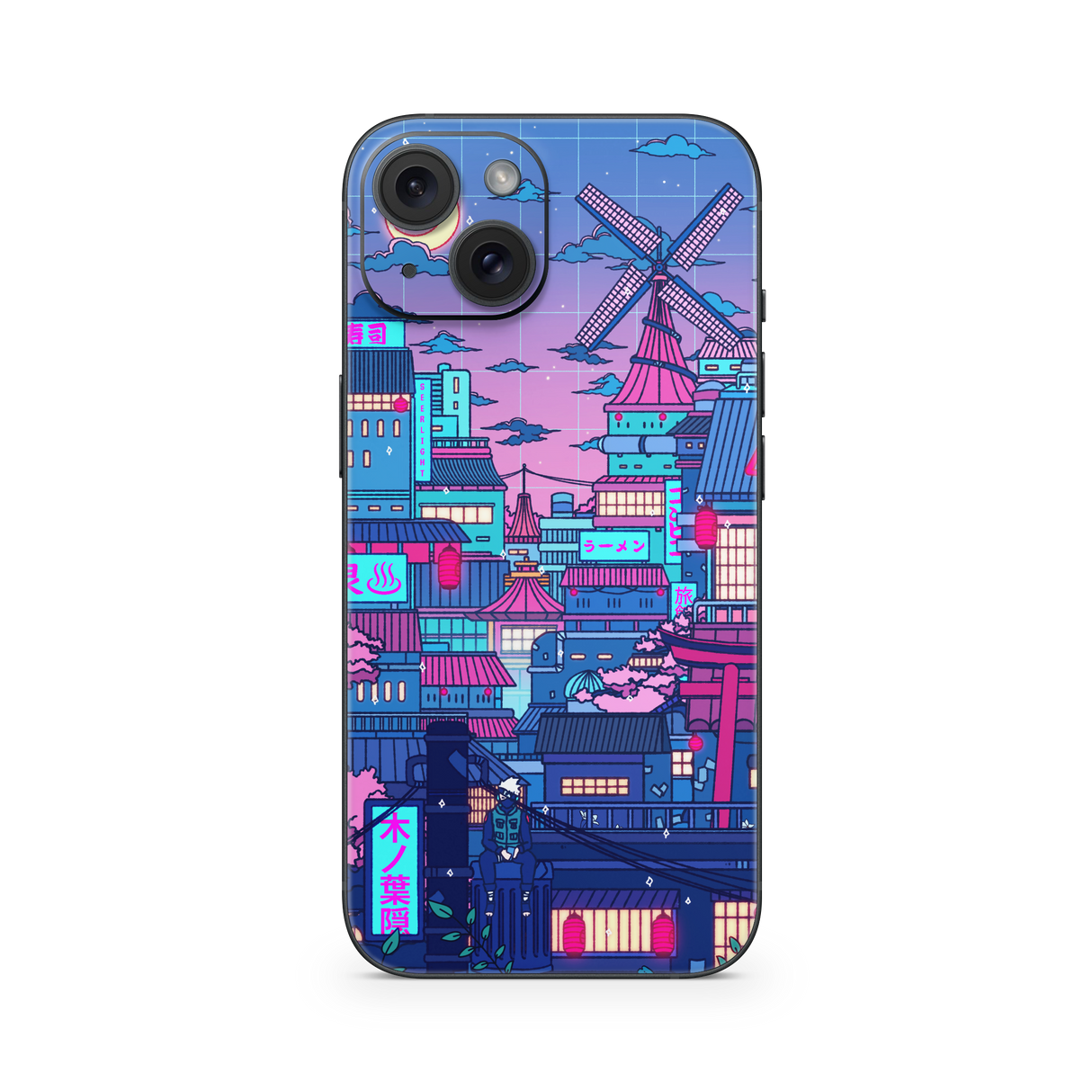 Apple iPhone Cyberpunk Village Skin