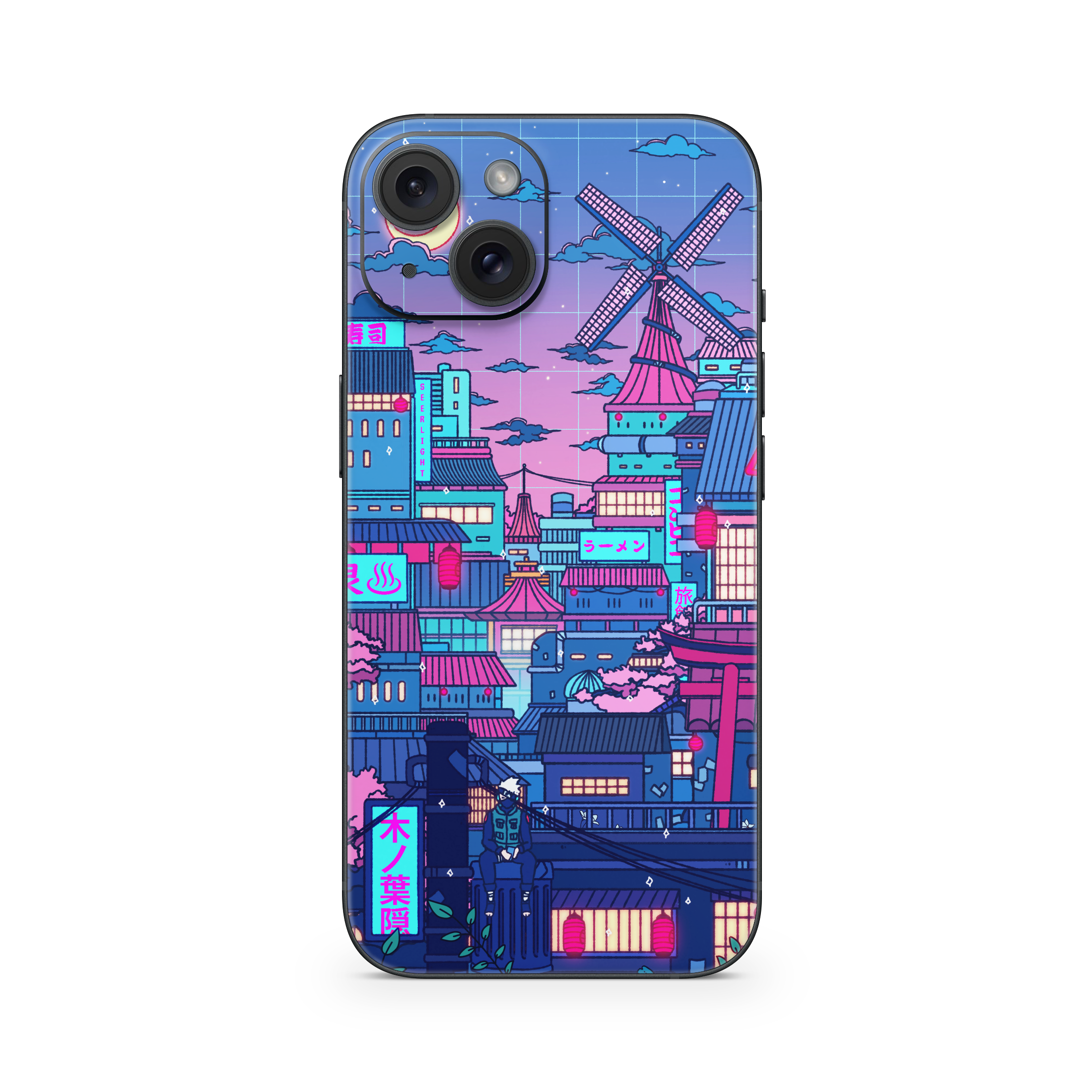 Apple iPhone Cyberpunk Village Skin