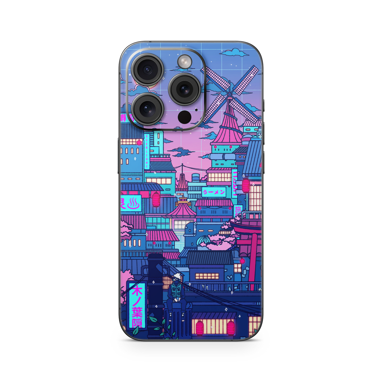 Apple iPhone Cyberpunk Village Skin