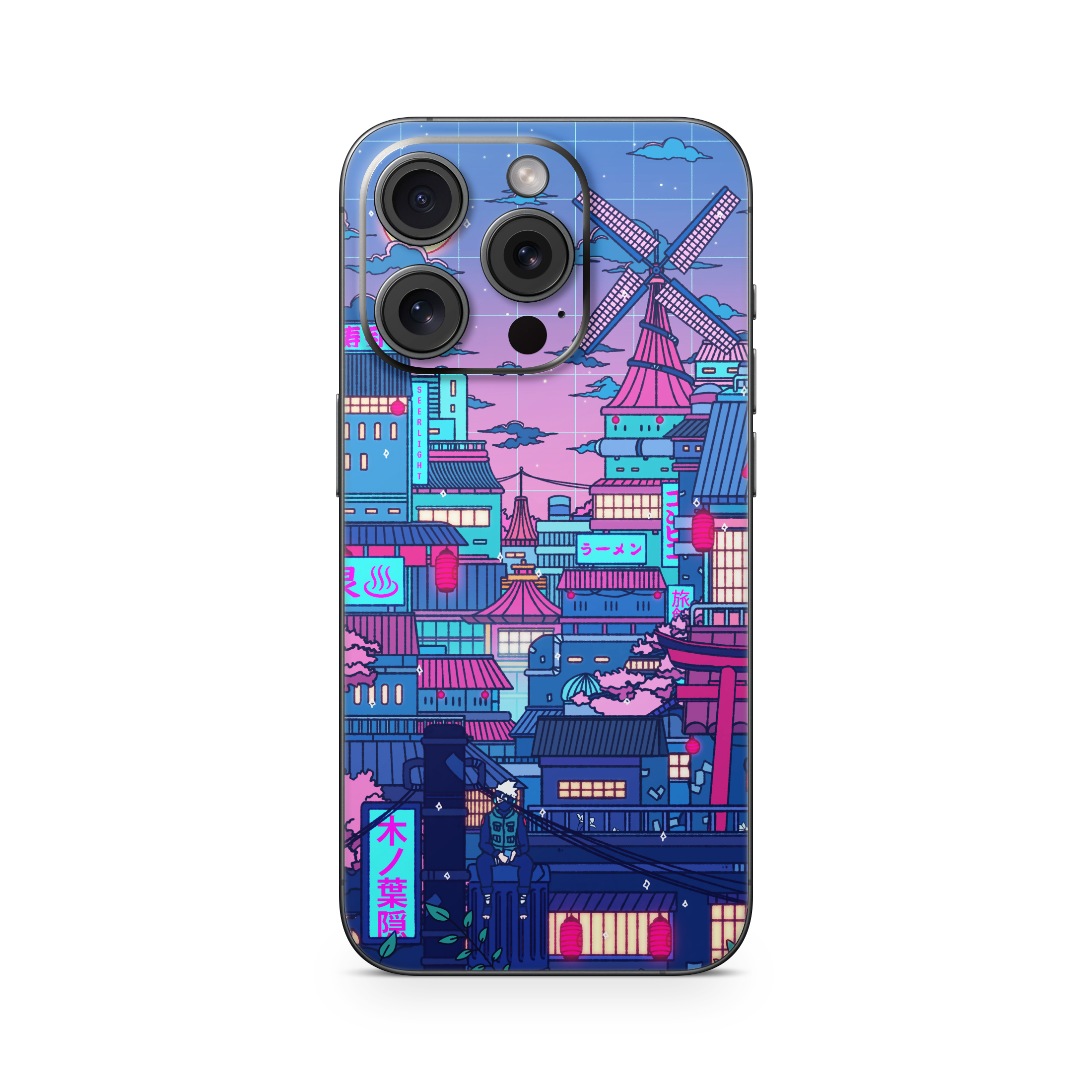 Apple iPhone Cyberpunk Village Skin