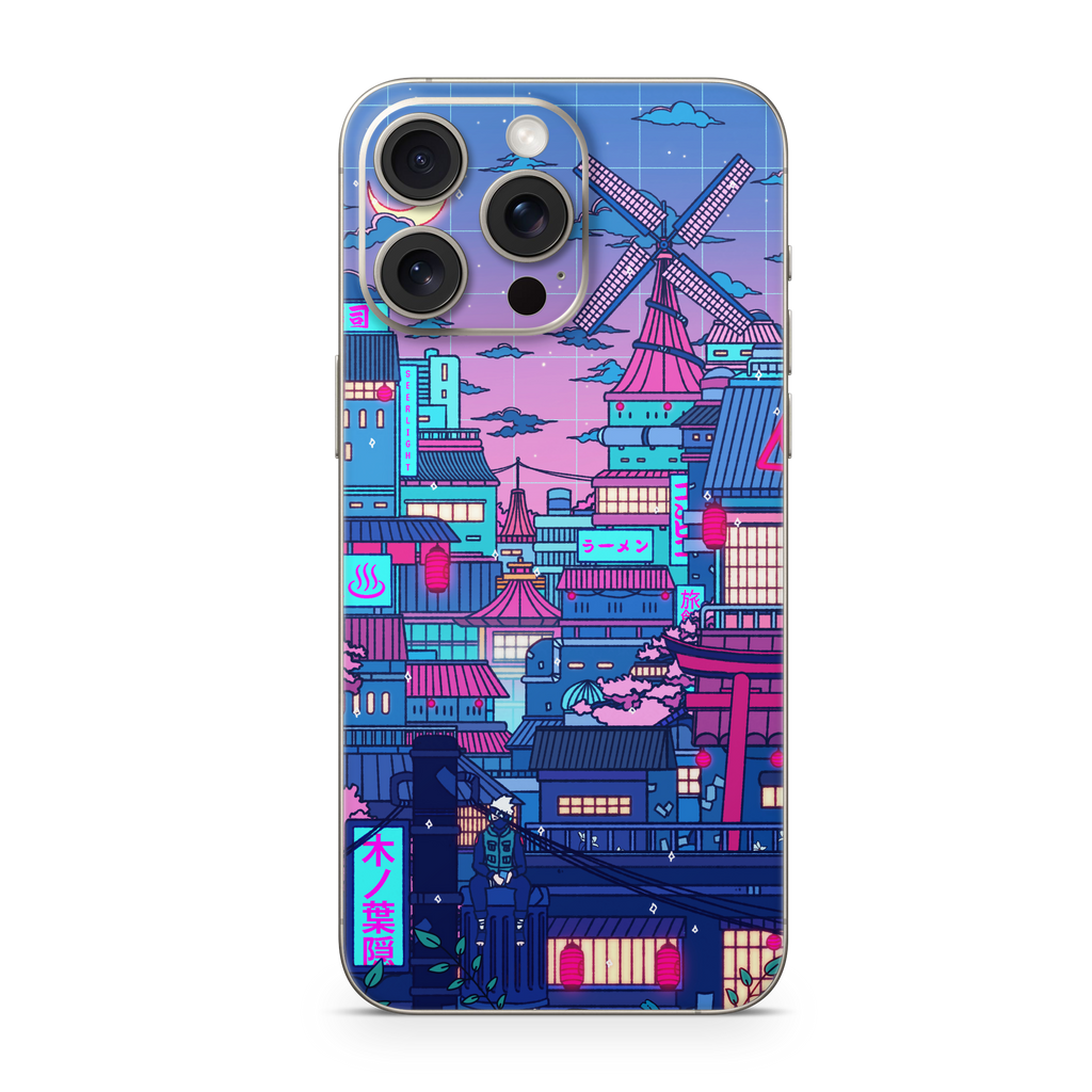 Apple iPhone Cyberpunk Village Skin