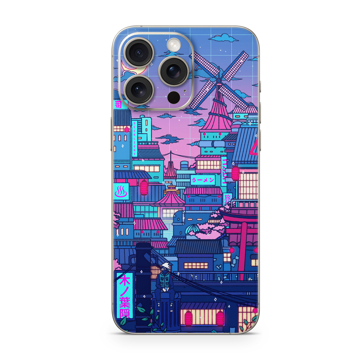 Apple iPhone Cyberpunk Village Skin