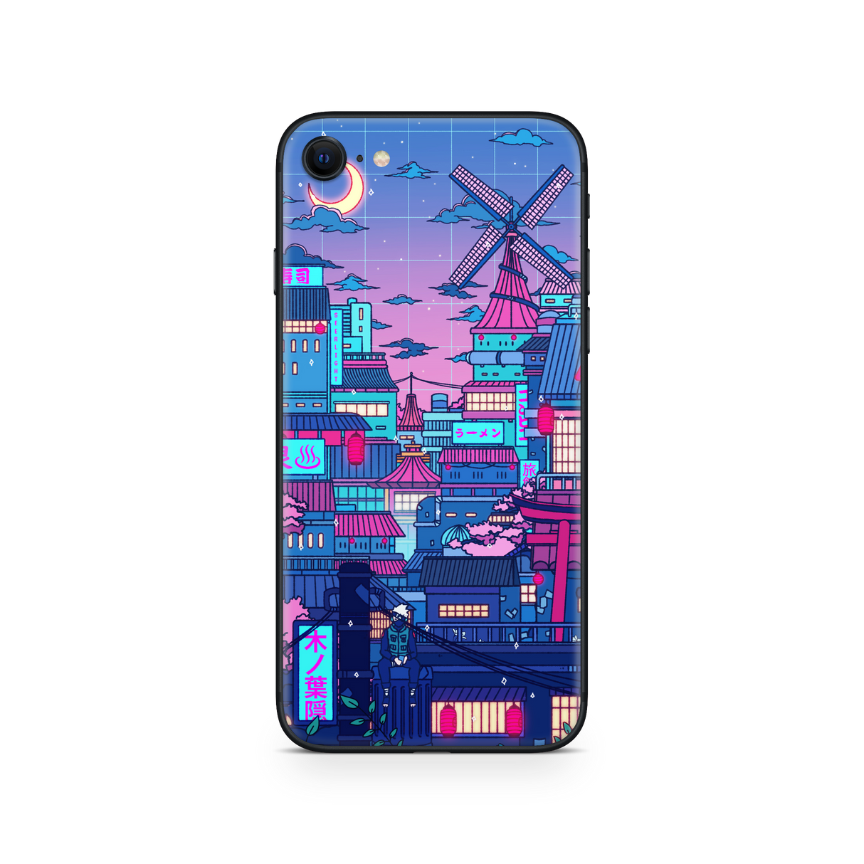 Apple iPhone Cyberpunk Village Skin