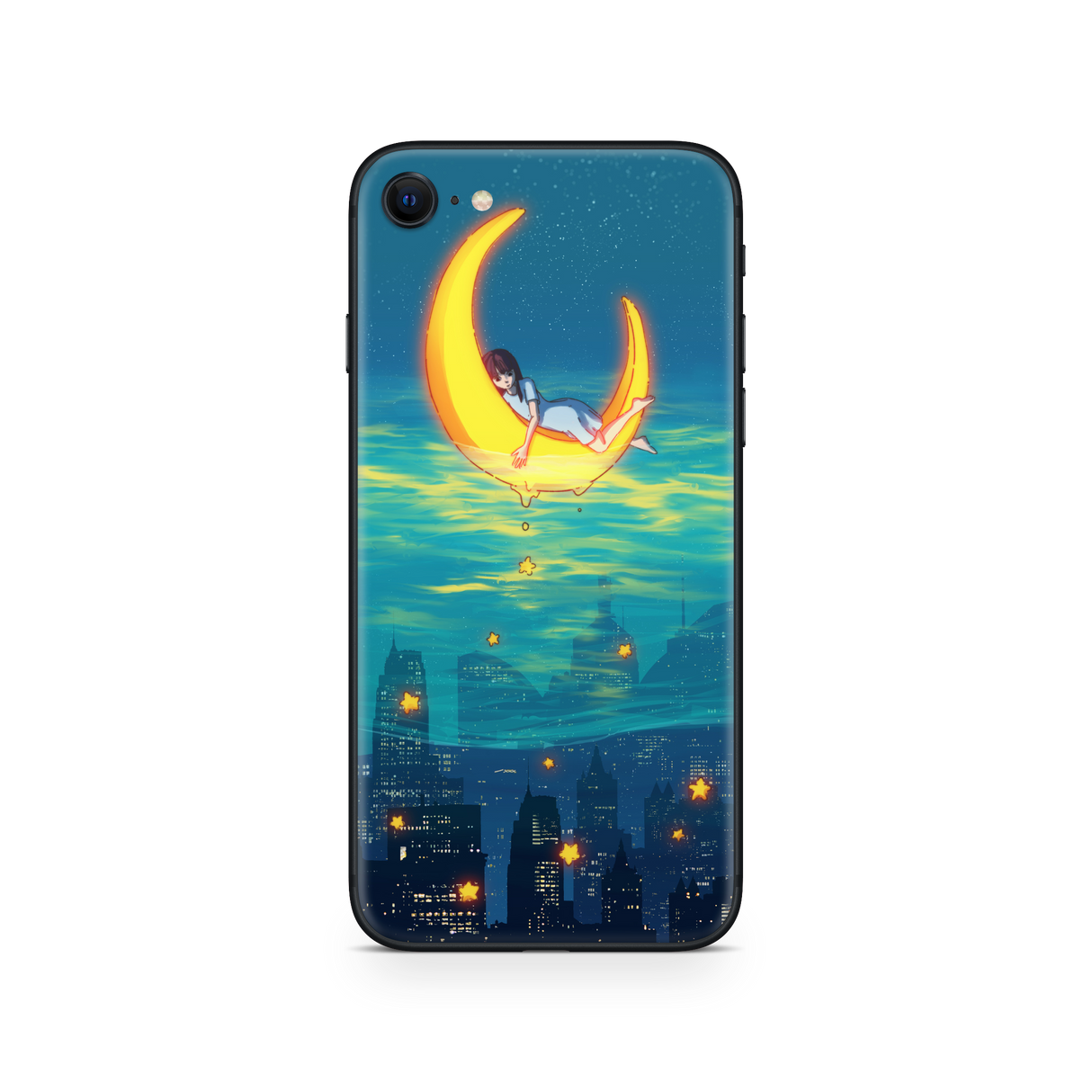 Apple iPhone Girl on the Moon Skin