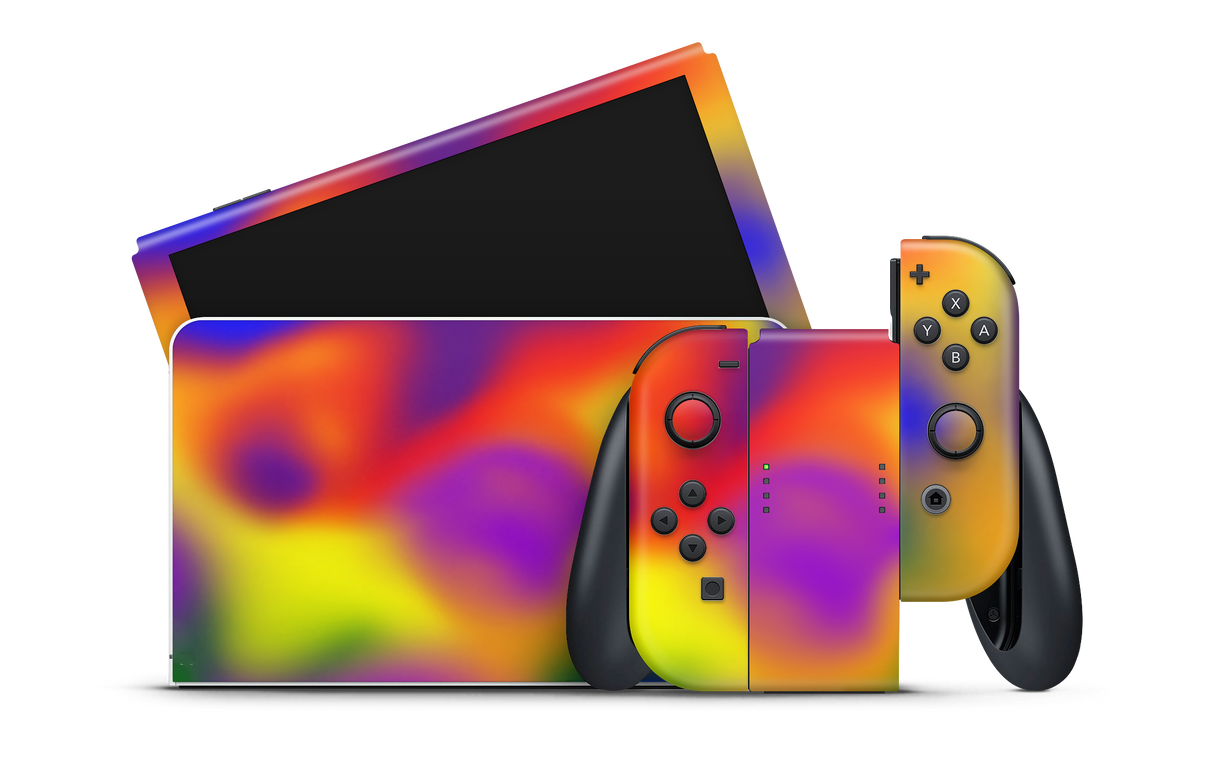 Nintendo Switch OLED Skin rainbow burst