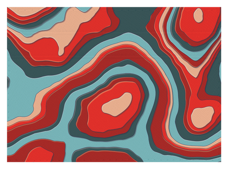 TopographyTeal and Red