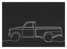 Pick Up Truck Line Art