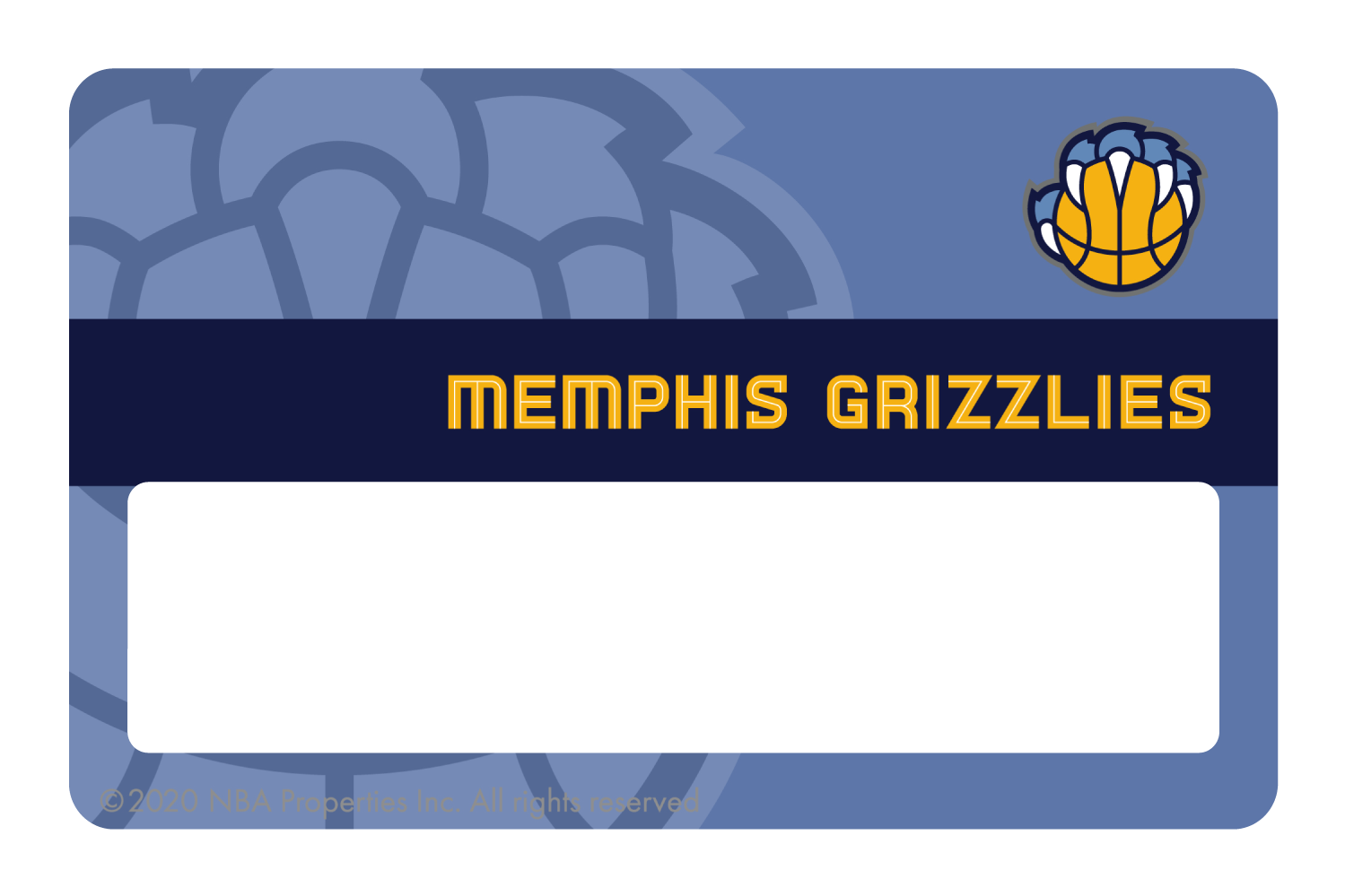 Credit Debit Card Skins | Cucu Covers - Customize Any Bank Card - Memphis Grizzlies: Home Hardwood Classics, Full Cover / Small Chip