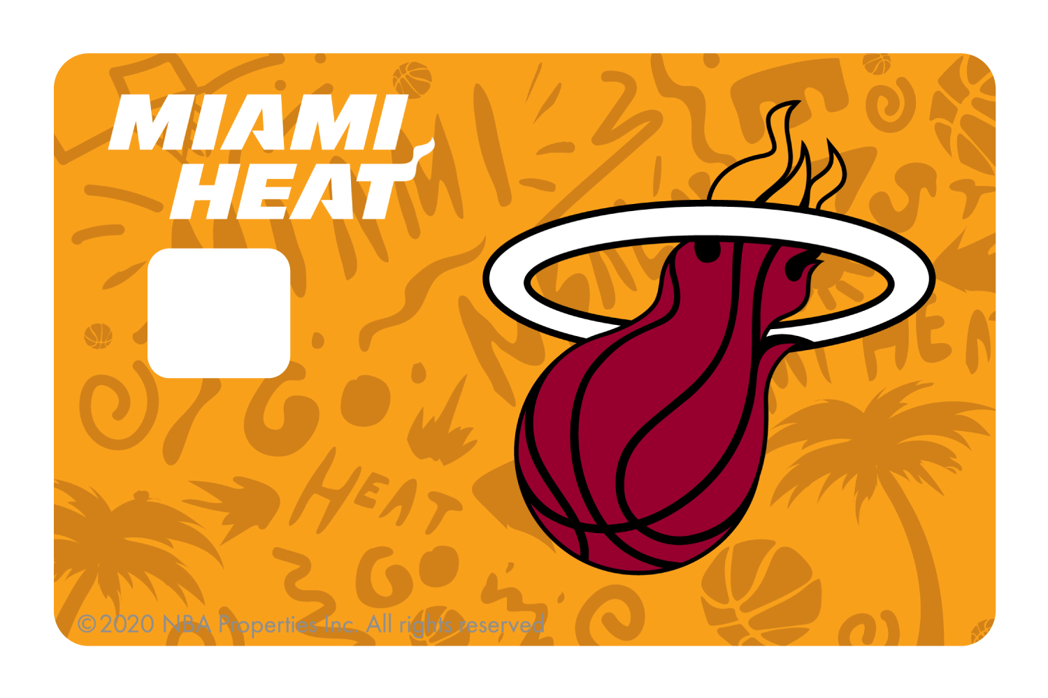 Credit Debit Card Skins | Cucu Covers - Customize Any Bank Card - Miami Heat: Throwback Hardwood Classics Full Cover / Small Chip
