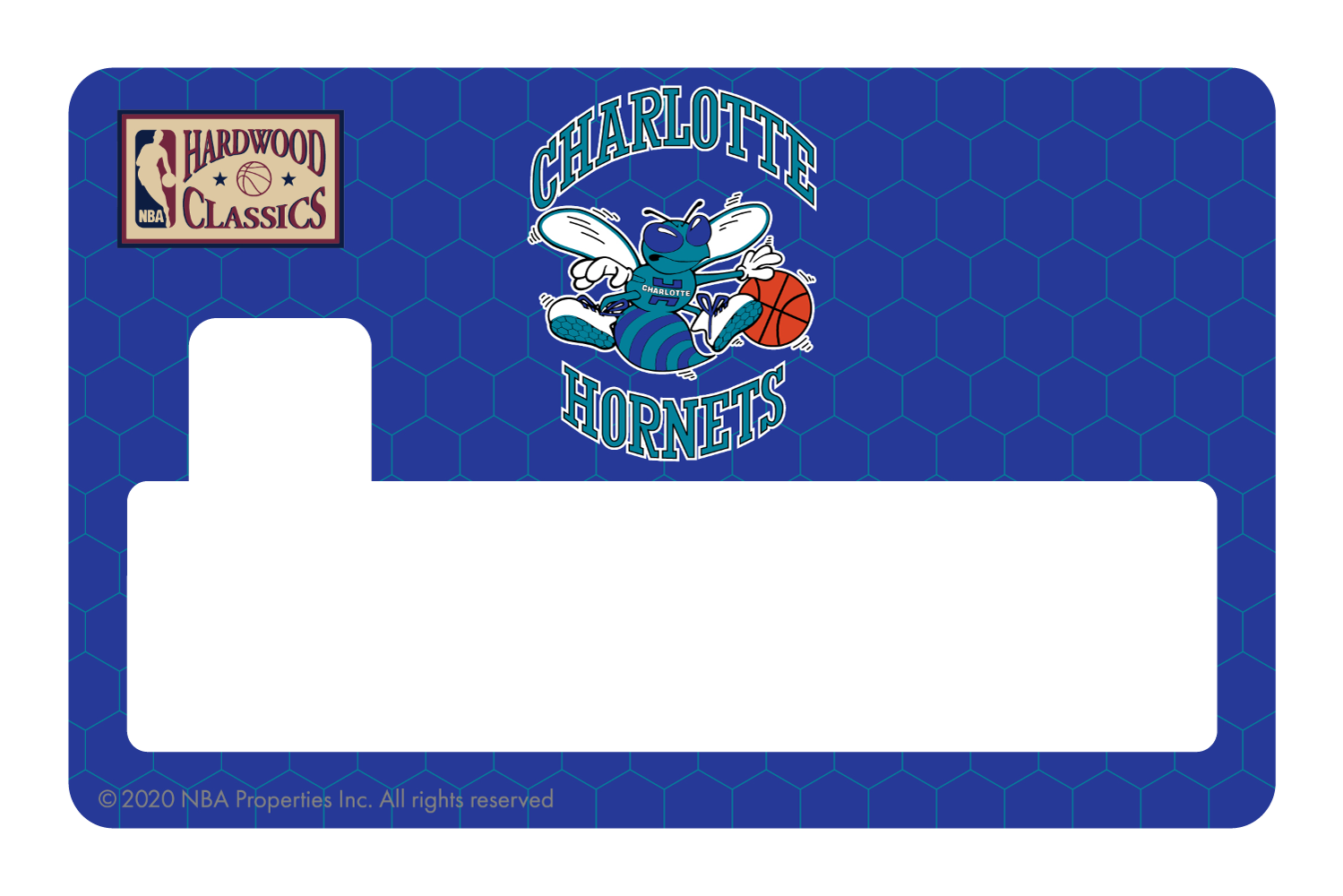 Credit Debit Card Skins | Cucu Covers - Customize Any Bank Card - Charlotte Hornets: Retro Courtside Hardwood Classics, Full Cover / Large Chip