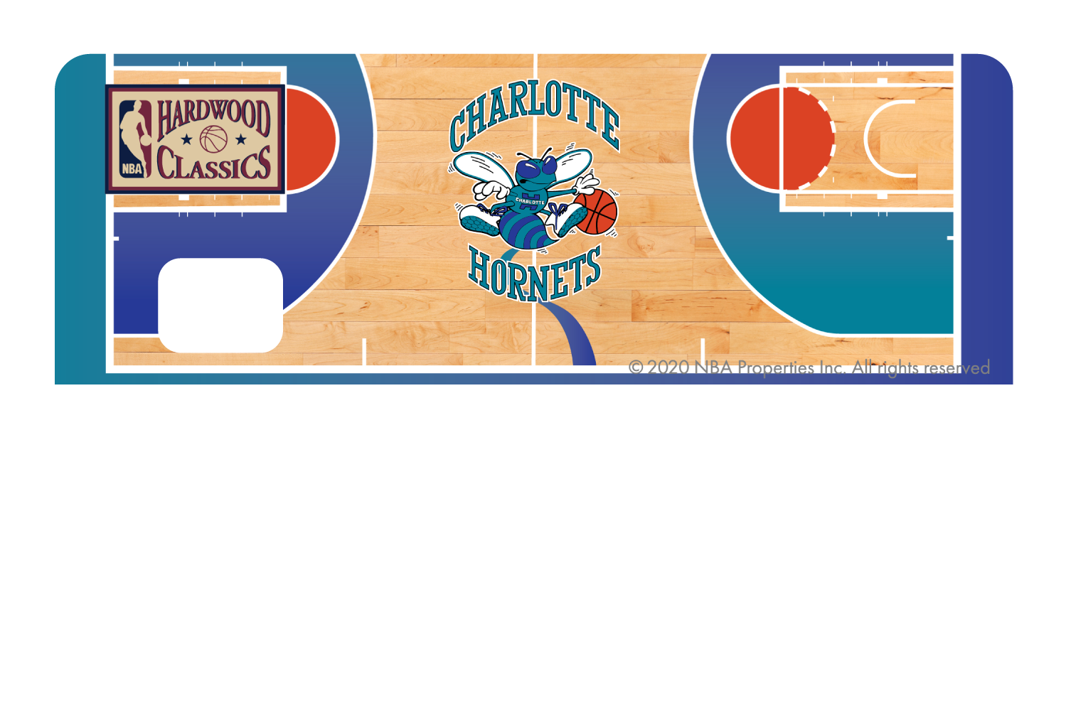Credit Debit Card Skins | Cucu Covers - Customize Any Bank Card - Charlotte Hornets: Retro Courtside Hardwood Classics, Half Cover / Small Chip