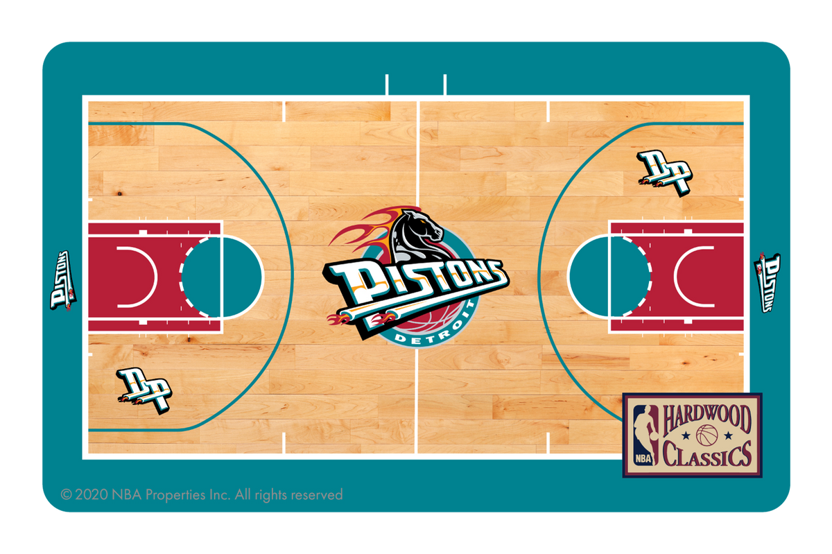 Credit Debit Card Skins | Cucu Covers - Customize Any Bank Card - Detroit Pistons: Retro Courtside Hardwood Classics, Full Cover / Large Chip