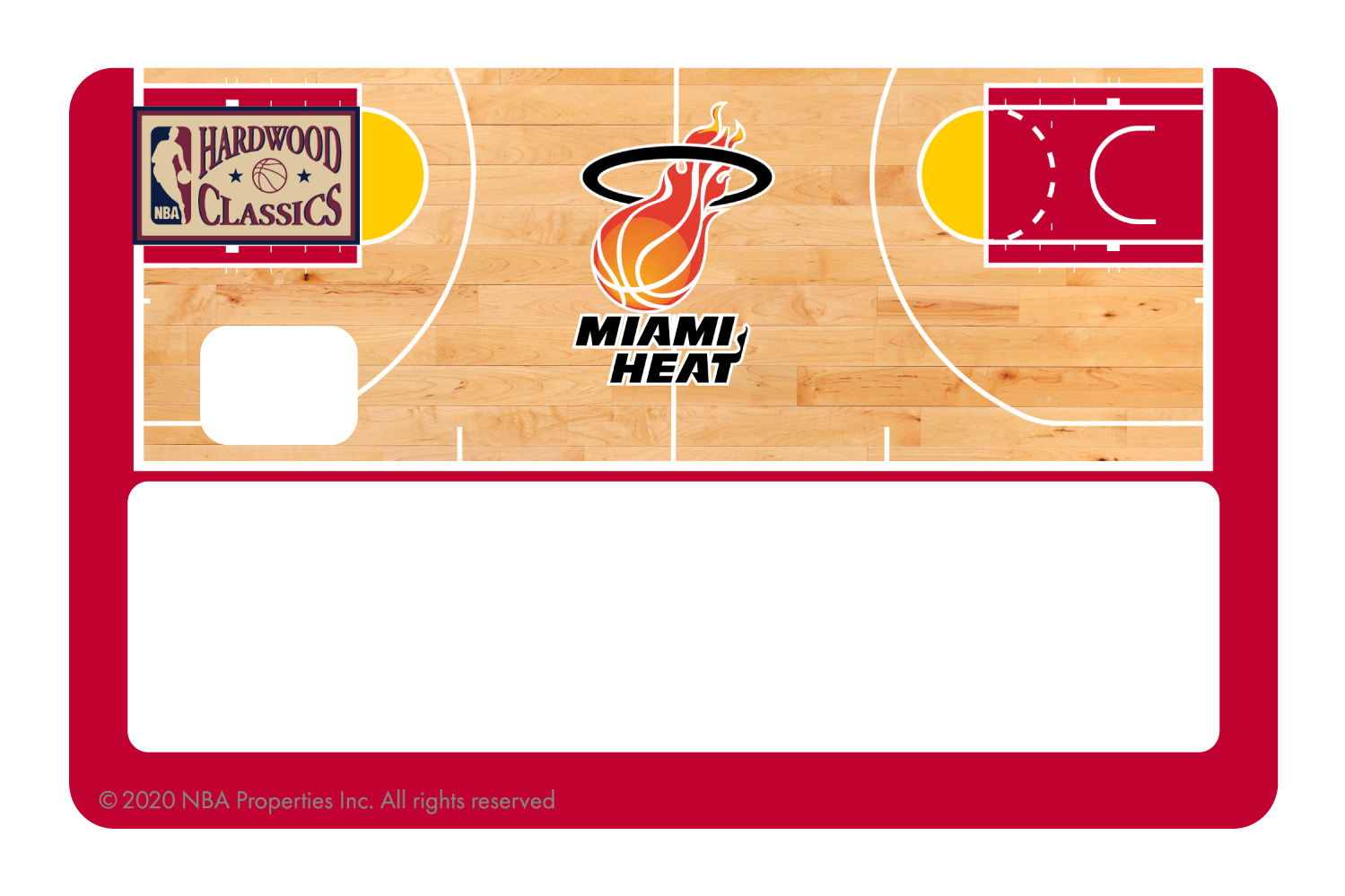 Credit Debit Card Skins | Cucu Covers - Customize Any Bank Card - Miami Heat: Throwback Hardwood Classics Full Cover / Small Chip