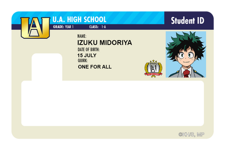 Student ID - Izuku Midoriya - Card Covers - My Hero Academia - CUCU Covers