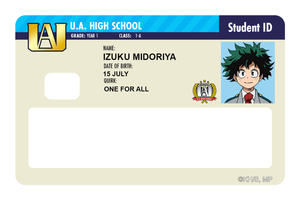 Student ID - Izuku Midoriya - Card Covers - My Hero Academia - CUCU Covers