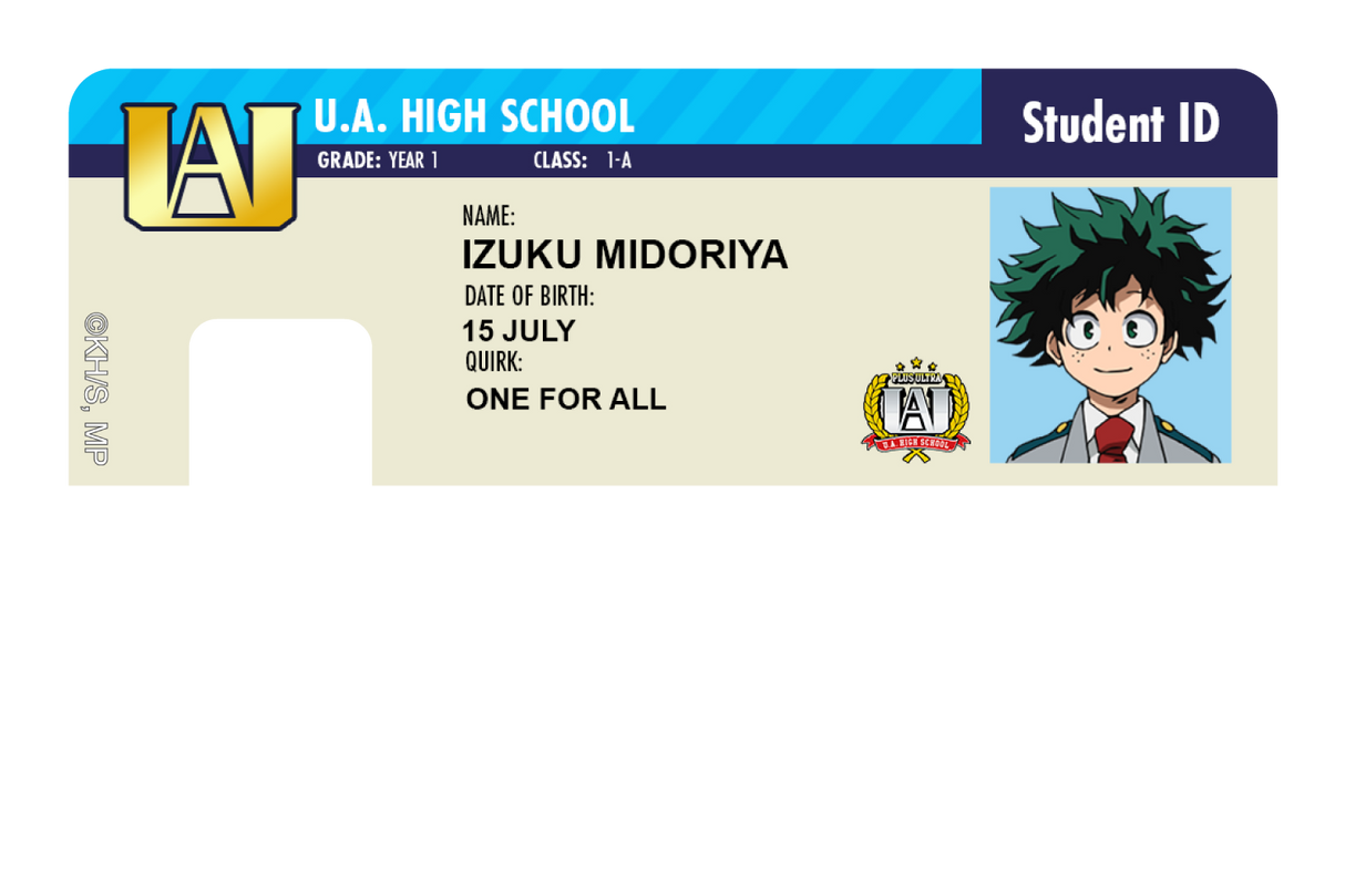 Student ID - Izuku Midoriya - Card Covers - My Hero Academia - CUCU Covers