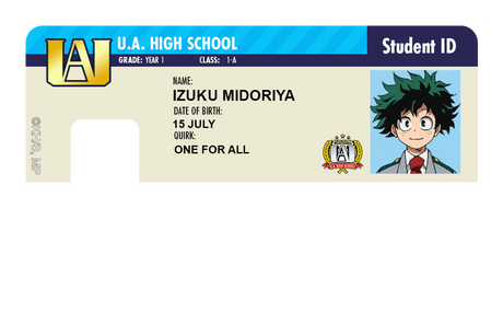 Student ID - Izuku Midoriya - Card Covers - My Hero Academia - CUCU Covers