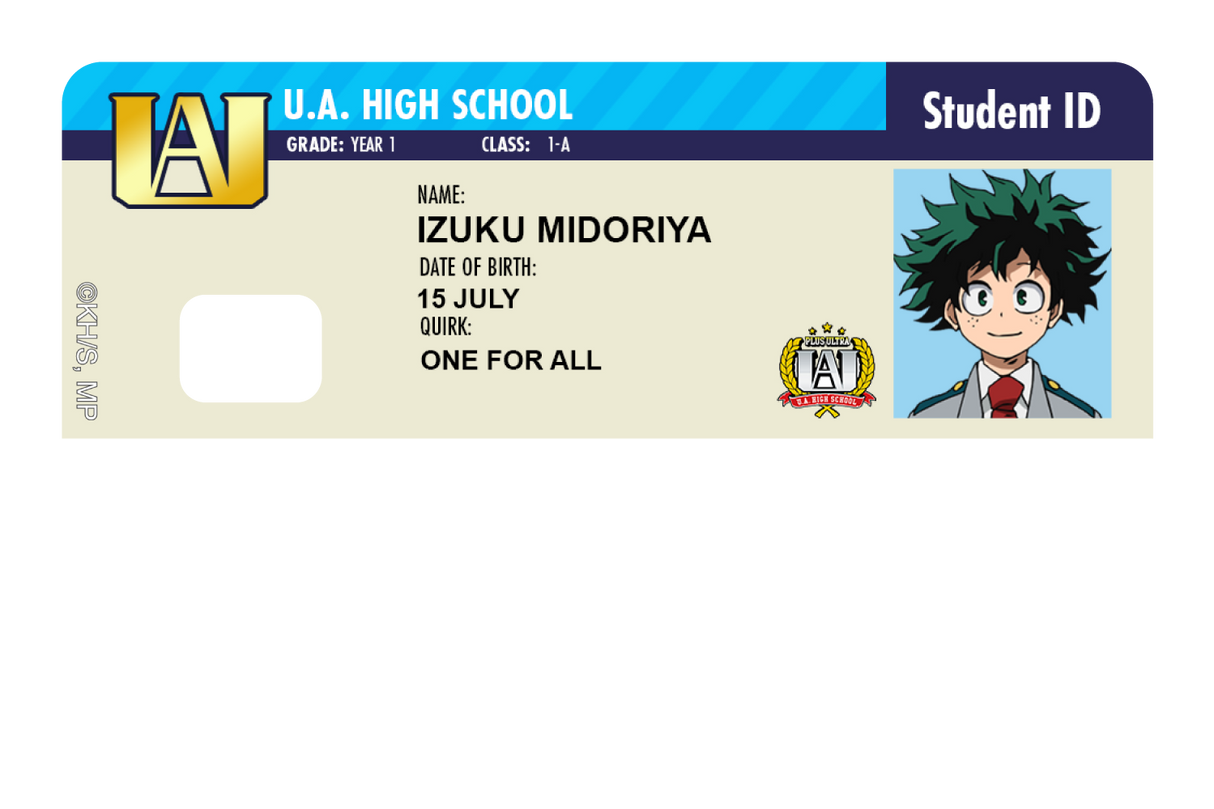 Student ID - Izuku Midoriya - Card Covers - My Hero Academia - CUCU Covers