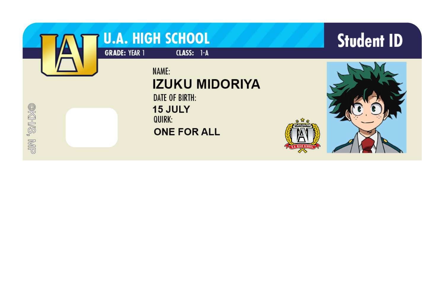 Student ID - Izuku Midoriya - Card Covers - My Hero Academia - CUCU Covers