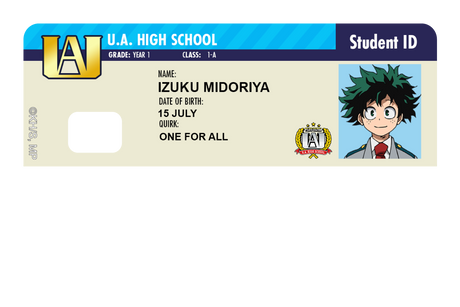 Student ID - Izuku Midoriya - Card Covers - My Hero Academia - CUCU Covers