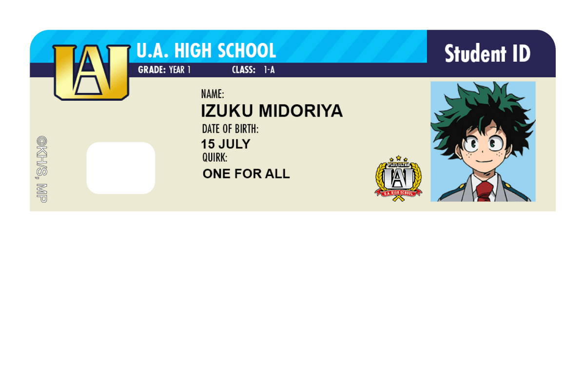 Student ID - Izuku Midoriya