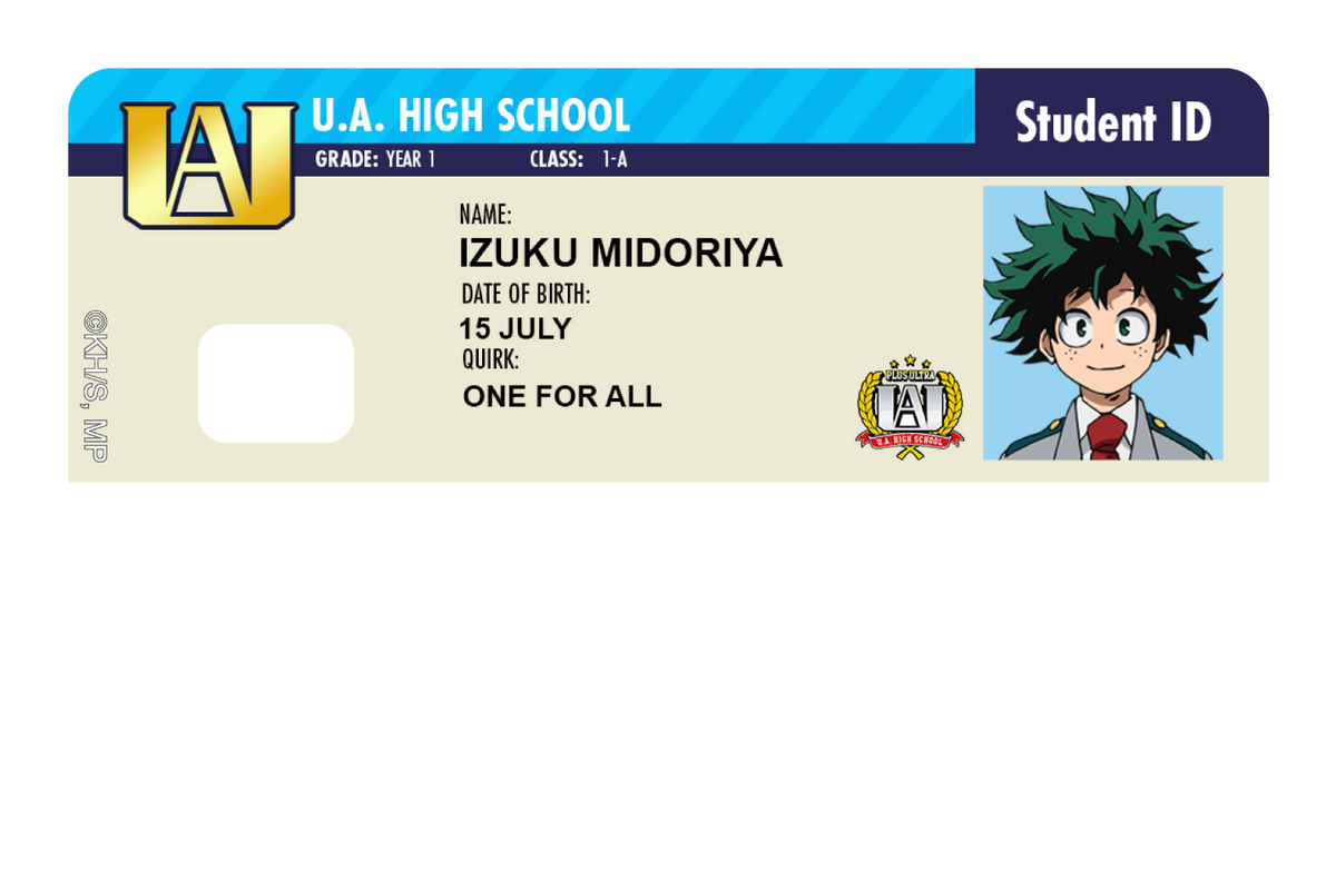 Student ID - Izuku Midoriya