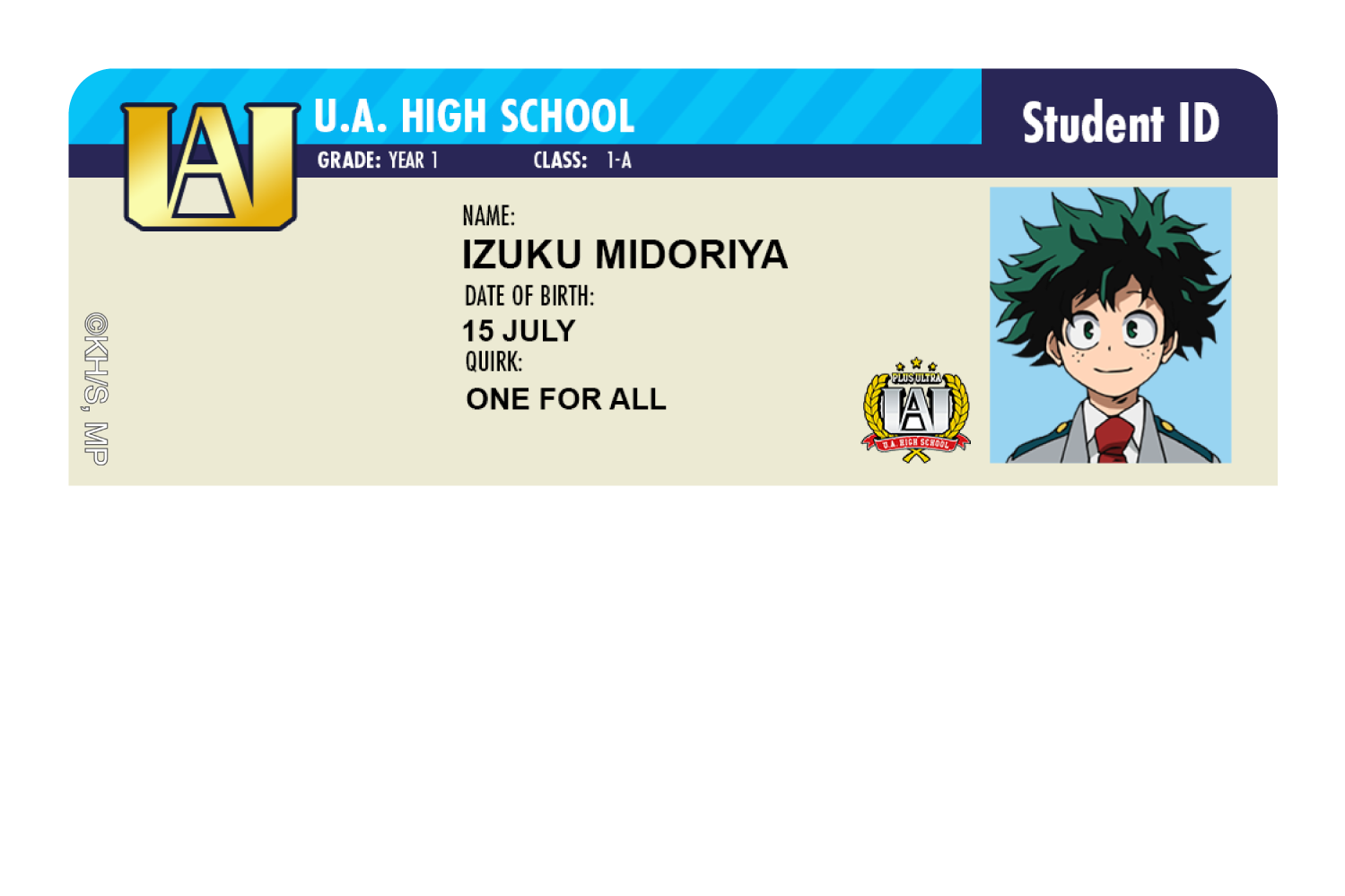 Student ID - Izuku Midoriya - Card Covers - My Hero Academia - CUCU Covers