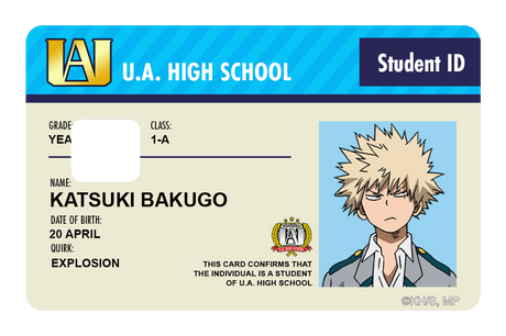 Student ID - Katsuki Bakugo - Card Covers - My Hero Academia - CUCU Covers