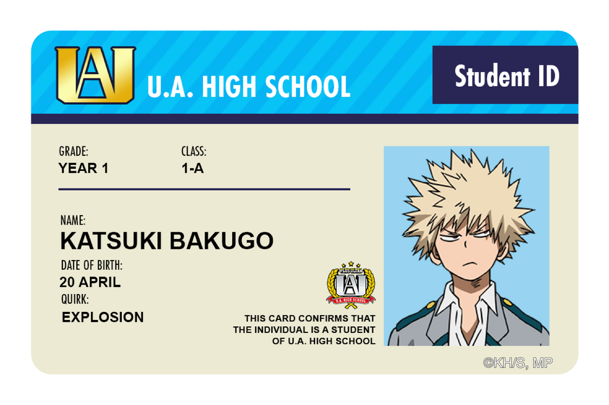 Student ID - Katsuki Bakugo - Card Covers - My Hero Academia - CUCU Covers