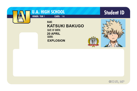 Student ID - Katsuki Bakugo - Card Covers - My Hero Academia - CUCU Covers