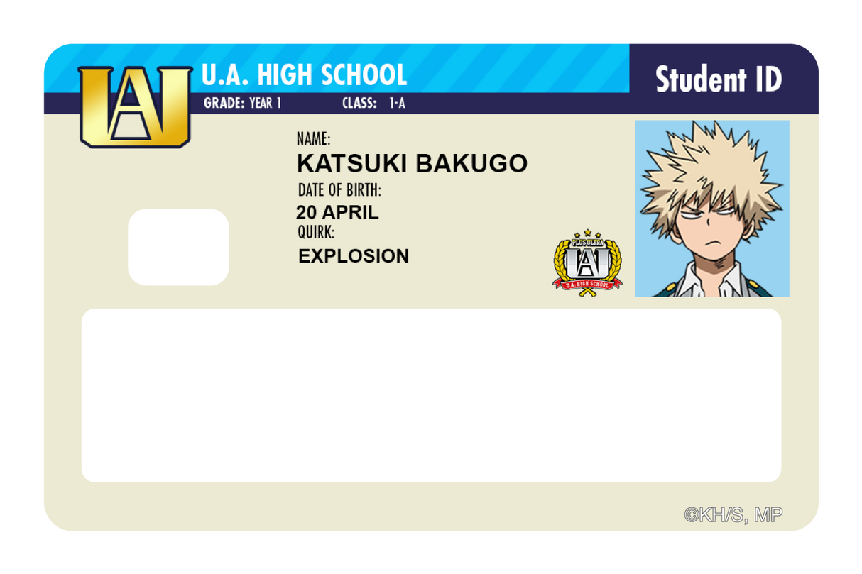 Student ID - Katsuki Bakugo - Card Covers - My Hero Academia - CUCU Covers