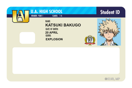 Student ID - Katsuki Bakugo - Card Covers - My Hero Academia - CUCU Covers