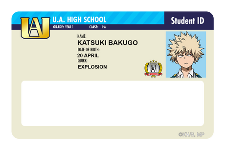 Student ID - Katsuki Bakugo - Card Covers - My Hero Academia - CUCU Covers