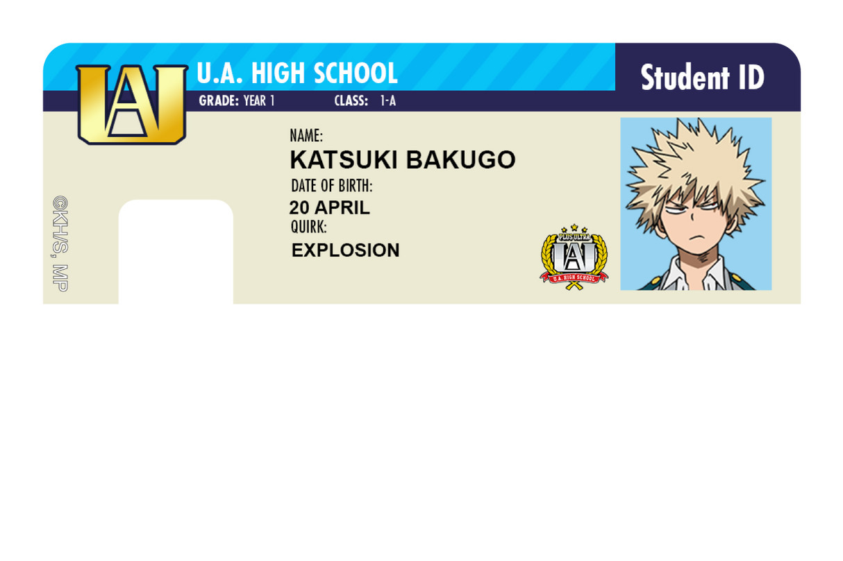 Student ID - Katsuki Bakugo - Card Covers - My Hero Academia - CUCU Covers