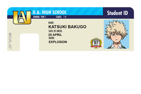 Student ID - Katsuki Bakugo - Card Covers - My Hero Academia - CUCU Covers