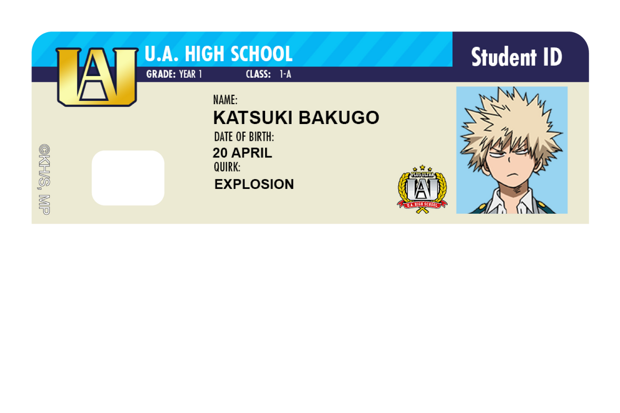 Student ID - Katsuki Bakugo - Card Covers - My Hero Academia - CUCU Covers