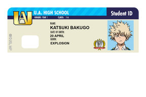 Student ID - Katsuki Bakugo