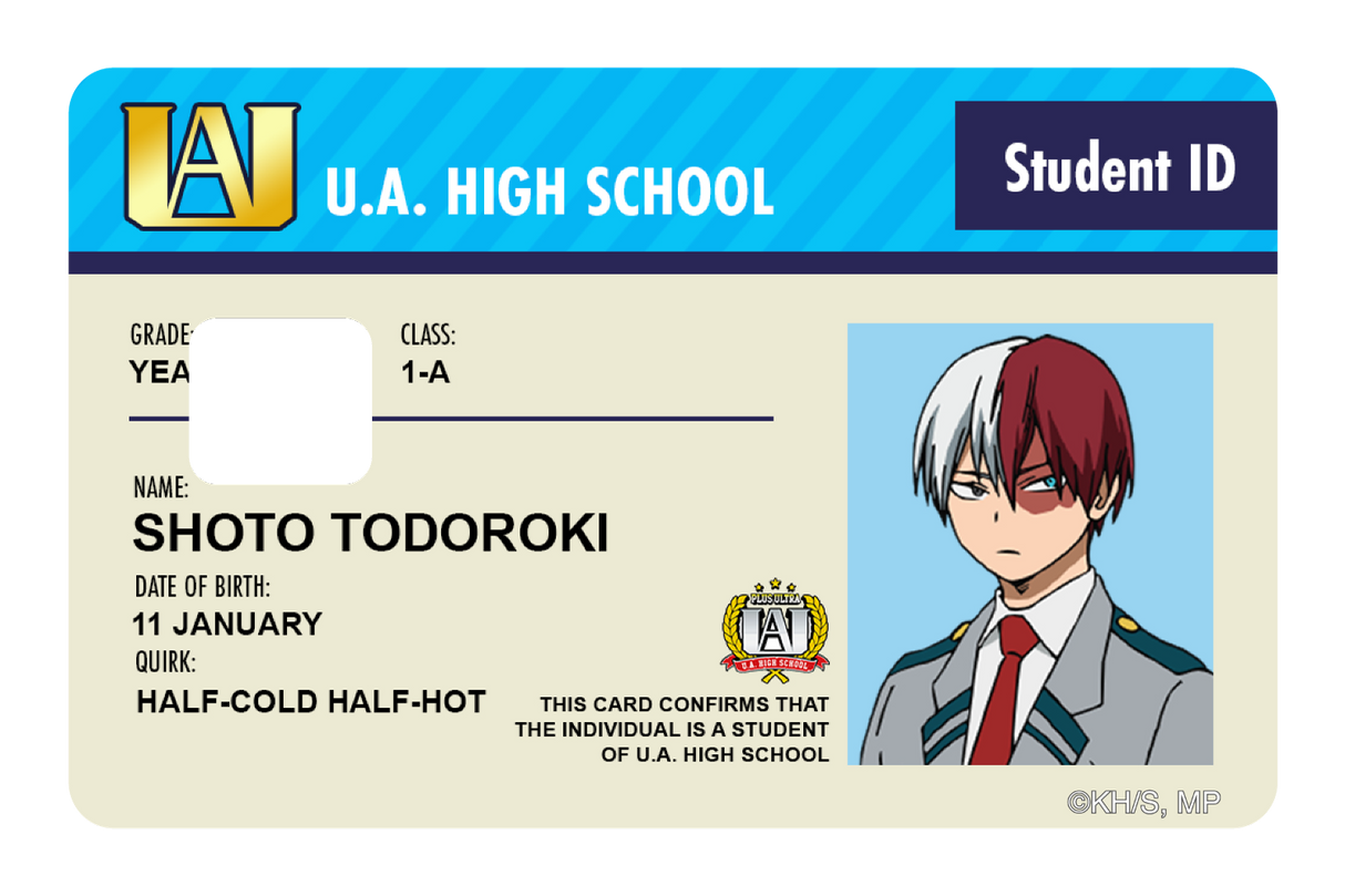 Student ID - Shoto Todoroki - Card Covers - My Hero Academia - CUCU Covers