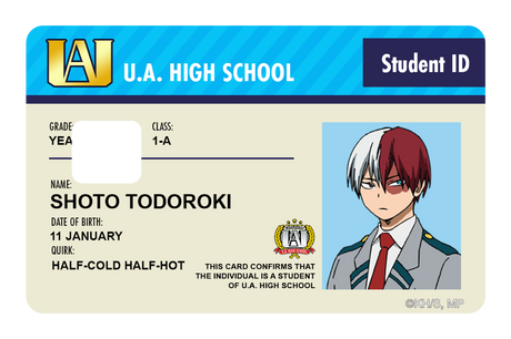 Student ID - Shoto Todoroki - Card Covers - My Hero Academia - CUCU Covers