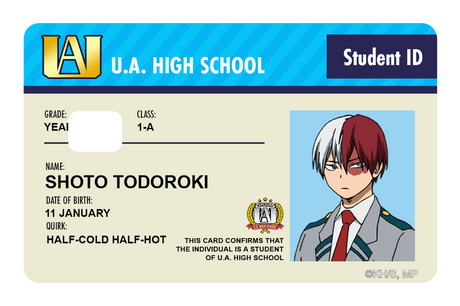 Student ID - Shoto Todoroki - Card Covers - My Hero Academia - CUCU Covers