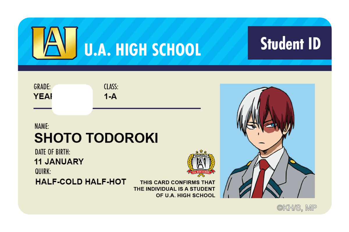 Student ID - Shoto Todoroki - Card Covers - My Hero Academia - CUCU Covers